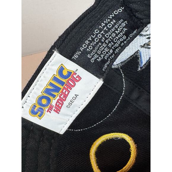 Sonic the Hedgehog baseball cap hat black patch logo snapback Egg man - Picture 9 of 10